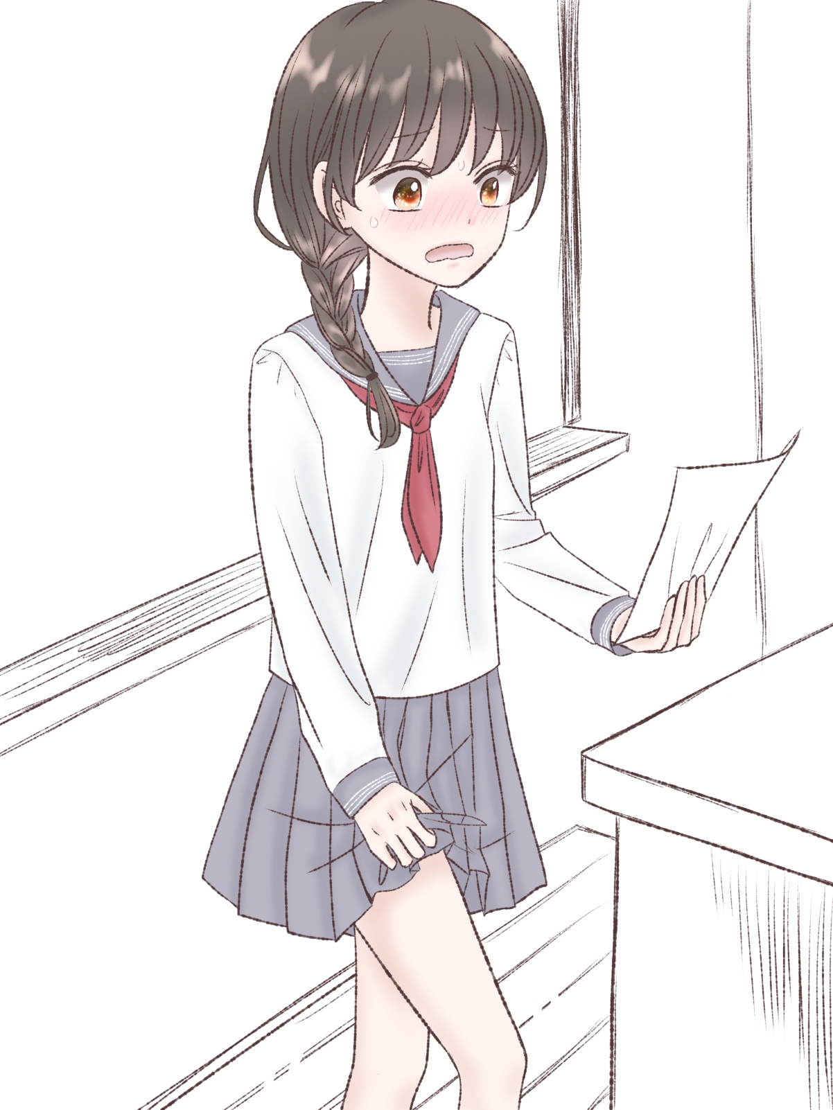 おもらしイラスト女子