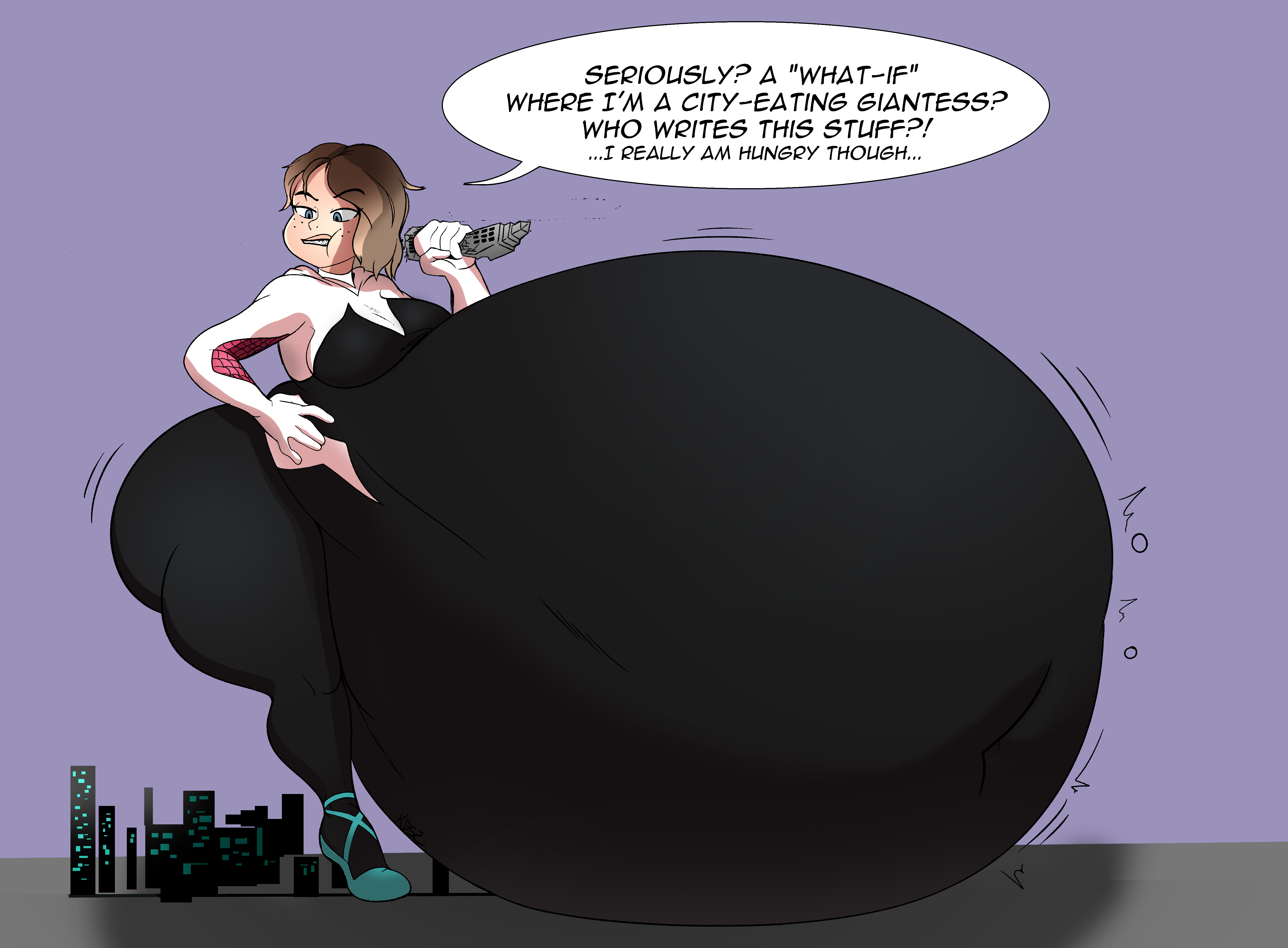 Spider Gwen What if giantess vore colouring