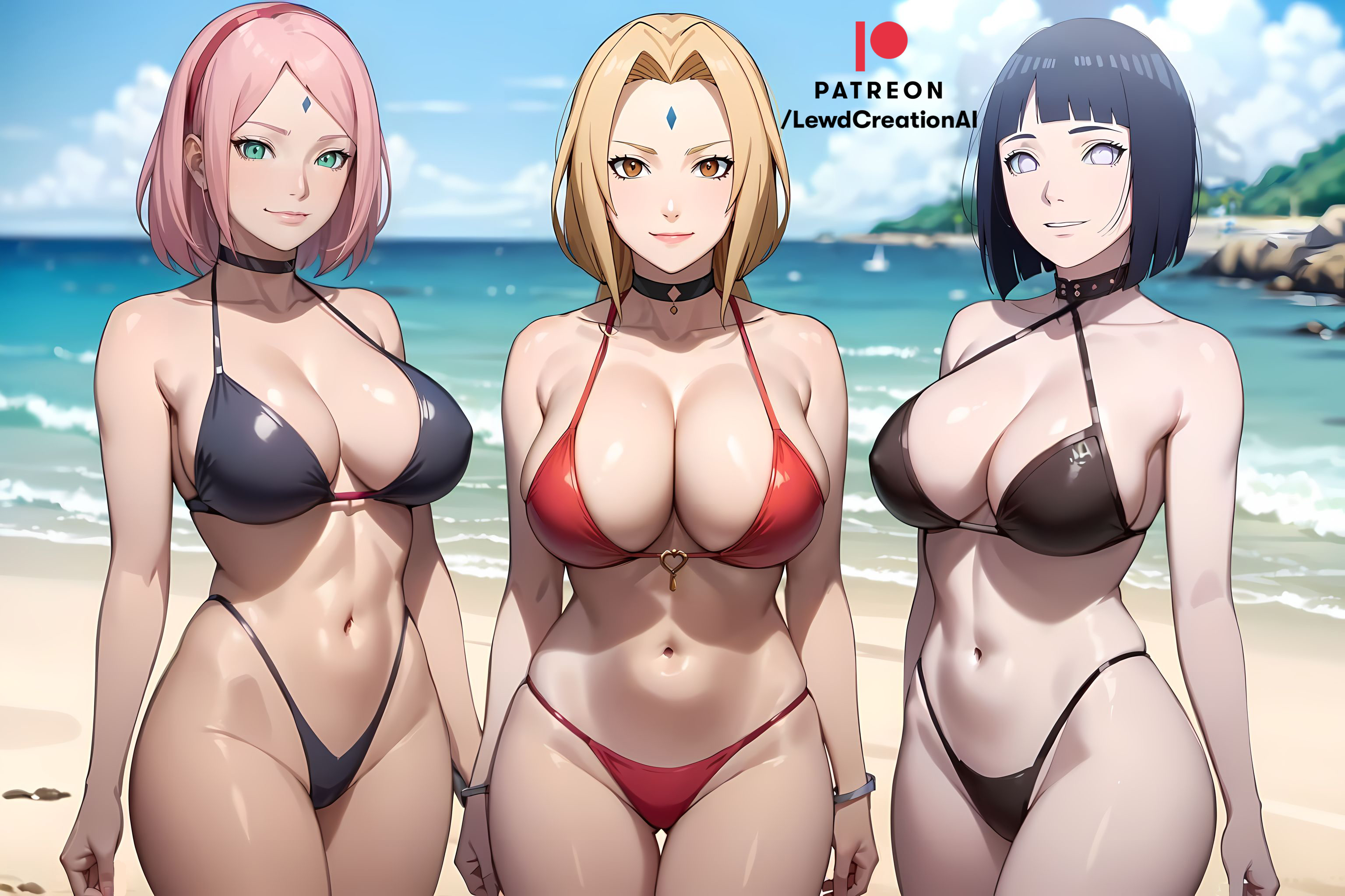 Sakura X Tsunade x Hinata NSFW